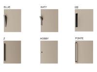 Available handle models for Wide hinged wall unit with Focus door