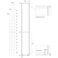 Specific measurements of the hinged module - hinged wardorbe Focus double door