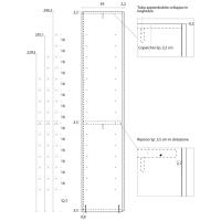 Specific measurements of the hinged door module -.Focus door