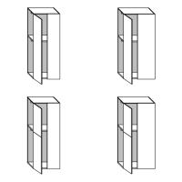 End element with fixed door for Wide wardrobes, several measurements and doors