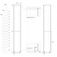 Specific Measurements - cm 43,8 deep end element with fixed door