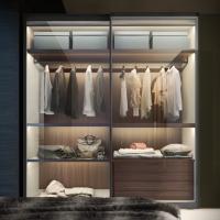 Boutique clear grey glass sliding wardrobe