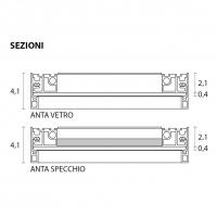 Boutique clear glass sliding wardrobe - door and integrated handles section