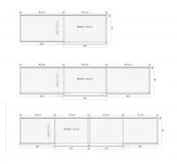 Case Wood glass and wood sliding wardrobe with built in metal handle - measurements available