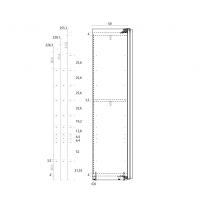 Boutique clear glass sliding wardrobe - drawing of the side and inner partition holes