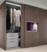 Wide sliding wardrobe in the model with three doors