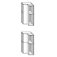 Wide corner element available with single or double door