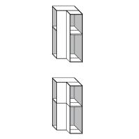 Wide corner element available with one single door or double seasonal door