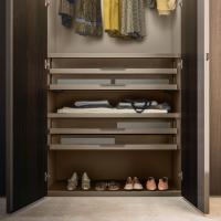 Player wardrobe interior fittings - double hanged chest of drawers with pull out trays
