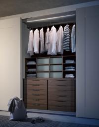 Player wardrobe interior fittings - raster shirt rack with 12 drawers and with matching fronts
