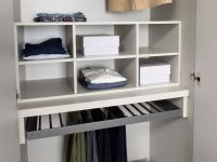 Shirt organiser with 6 compartments and pull-out trouser rack for the interior of the Player wardrobe