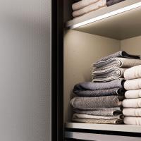 Internal equipment for Wide hinged wardrobe - LED bar placed under the shelf