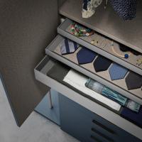 Internal equipment for Wide sliding wardrobe - pull-out trays in the two different heights