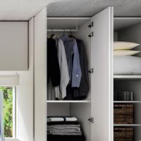 Internal equipment for Wide hinged wardrobe - rod for hanging clothes placed perpendicular in cm 65,2 deep wardrobes 