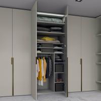 Interior fittings for Wide hinged wardrobe - divider with side shelves and additional shelves
