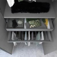 Interior fittings for Wide hinged wardrobe - extractable tray and trouser rack