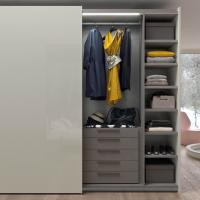 Interior fittings for Wide hinged wardrobe - LED bar, drawer unit with M handle and shelves
