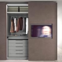 Interior fittings for Wide hinged wardrobe - drawer unit with M handle and pull-out tray