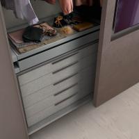 Interior fittings for Wide hinged wardrobe - drawers with handle M