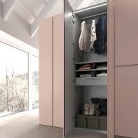 Interior fittings for Wide hinged wardrobe - LED bar, clothes rod, cubby storage and drawer with handle M