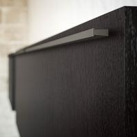 Plan living room drawers in Coal Fashion Wood with moka shine painted metal Z handle