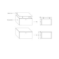 Plan living room cabinet with big drawers - equipped with 1,4 cm thick matching top