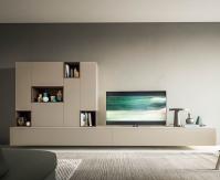 Plan drop down door cabinet ideal for a living composition, juta matt lacquer finish
