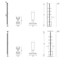 Betis wardrobe - specific measurements for the wall-mounted / ceiling-mounted uprights
