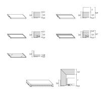 Betis wardrobe - specific measurements for the linear shelf, shoe-rack shelf and pull-out trouser-rack shelf