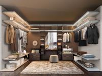 Bliss Player bespoke walk-in wardrobe with rack system and wall panelling