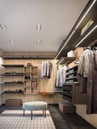 Bespoke floor platform and shelves with integrated LED lighting