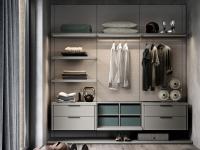 Bliss Player linear walk-in wardrobe with wall panelling 