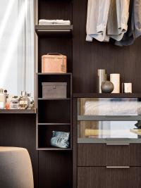 Open wall unit with 3 compartments in Bruno oak melamine