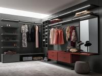 There is a wide range of internal accessories available for the Bliss Player walk-in wardrobe with rack system