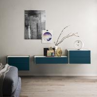 Cleveland two-tone bedside table: wall-mounted version matched to the big drawers from the same collection