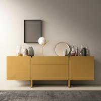 Arrow sideboard of cm 216,8 with curcuma glossy laquered fronts