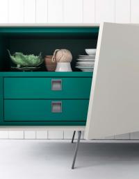 Tilted door and optional internal chest of drawers detail - internal colour not available