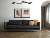 Sectional sofa Jude, leather model in the d.91 cm version with back cushions