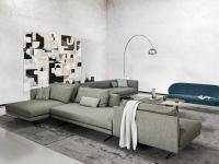 Sectional sofa Jude with chaise longue, open end and central without armrest