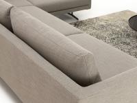 Detail of Jude sofa in the version with back cushinos 