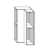 Modular corner wardrobe with hinged doors for compositions with doors Flash