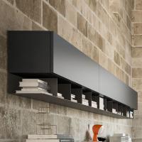 Several metal finishes available for Plan Metal open shelving system