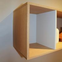 Detail of Plan Open structure with internal compartments in White matt lacquer