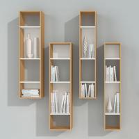Plan Open element in vertical position and with a mix of wooden and lacquered finishes