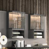 Pair of Plan Glass wall units combined with Plan Square open wall units