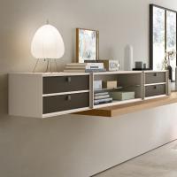Plan Square wall mounted storage with leather drawers