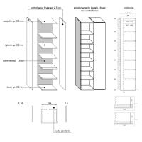 Player wardrobe with bookcase - Specific Measurements
