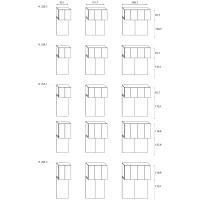 Models and measurements of bridge wardrobe's module for hinged compositions