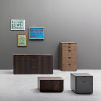 Layton modern storage bedroom furniture - high chest, dresser, bedside tables