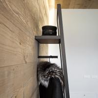 Side view of Kigo mirror with shelf and coat hook